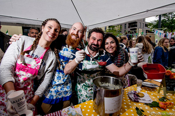 People enjoying the festival La Louche d'Or