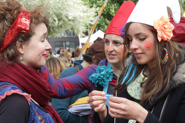 People enjoying the festival La Louche d'Or